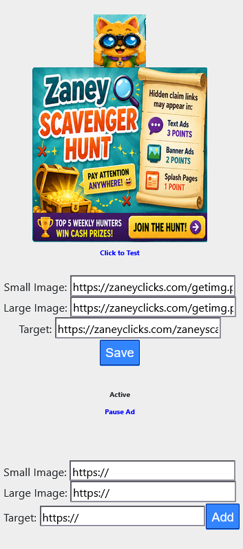 Zaney Scavenger Hunt Peel Ad Example